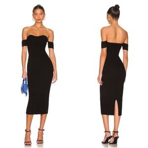 New! Helmut lang black Contour Midi Dress 🖤 Small NWT!